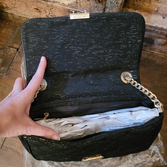 NEW black & gold quilted purse - Picture 5 of 5